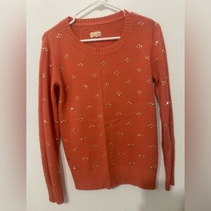 Maison Jules Orange Sweater with Gold appliqué